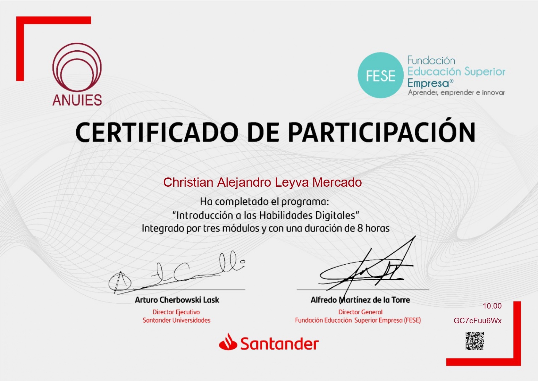 Introducción a las Habilidades Digitales Certification image
